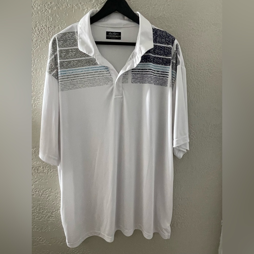 Ben Hogan Performance‎ Men’s Golf Polo with Gray and Blue Stripes